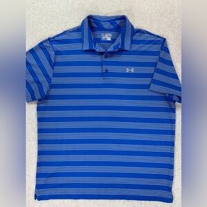 Under Armour Striped Polo Half Button Shirt Sz M
